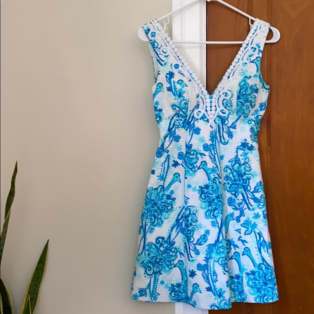 Fitted Blue Peacock Dress